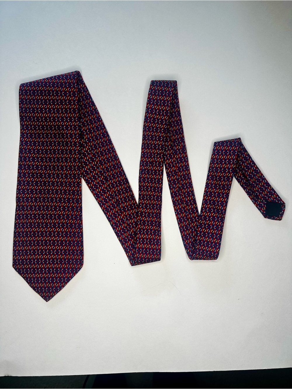 BROOKS BROTHERS Makers Classic Red & Blue Geometric Silk Tie, 3.75” - Picture 4 of 5